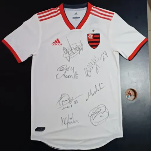 Camisa Original Flamengo Adidas Authentic II 18/19 Autografada. CF9047