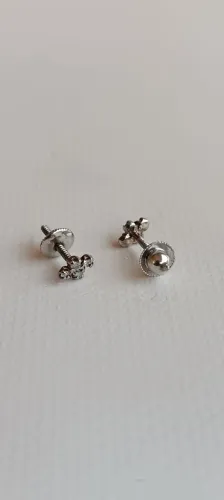 BRINCOS DE PALÁDIO E BRILHANTES (DIAMANTES)