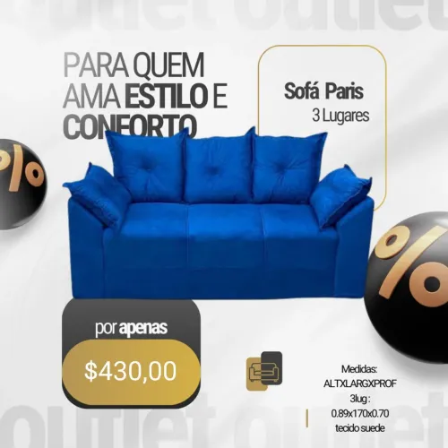 Sofá Paris três lugares