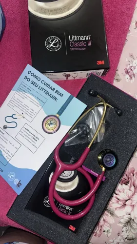 Estetoscópio 3M Classic III Rainbow 5806 Littmann Framboesa