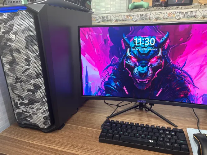 PC Gamer + Monitor 180Hz + Teclado e Mouse Redragon Setup Completo