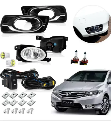 Kit Farol Milha/neblina Honda City 2012/2013/2014 Cromado