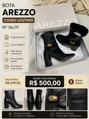 Bota couro Arezzo