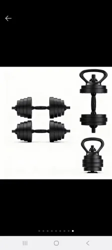 Kit Halteres anilhas Barras e kettlebell ajustável Black até 20kg Treino completo em casa