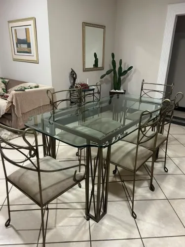 Mesa de vidro 6 lugares