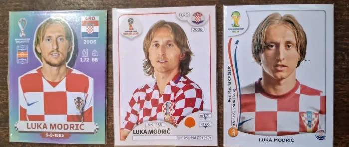 Trio figurinhas craques das copas - Luka Modri? -  2014, 2018 e 2022