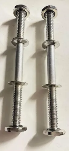 Par de barras 40 cm de aço maciço com rosca pra musculação academia