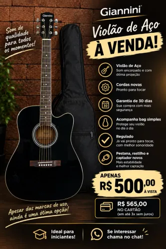 Violão Giannini Performance Regulado cordas novas