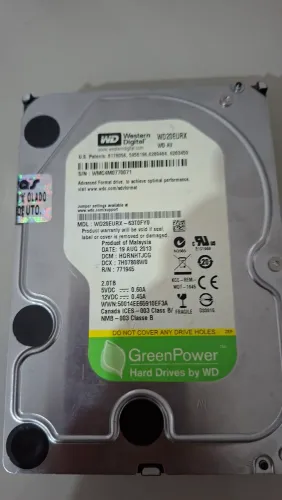 HD Western Digital 2TB SATA 3,5" - WD Green/AV