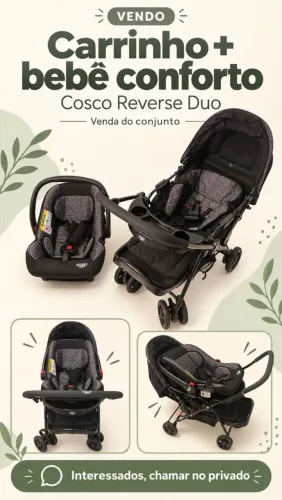 Carrinho + bebe conforto
