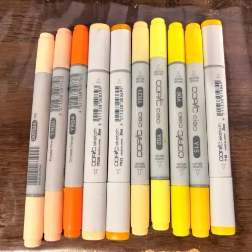  COPIC - AMARELOS, LARANJAS E PÊSSEGOS - 9 CANETAS