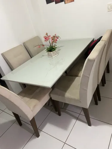 OPORTUNIDADE! Mesa de Jantar 6 Lugares Completa 