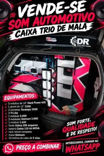 Caixa trio som potente