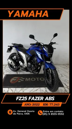Yamaha FZ 25 ano 2022, extra aceitamos cartões e financiamento bancário
