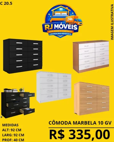 Cômoda Marbella 10 gavetas 