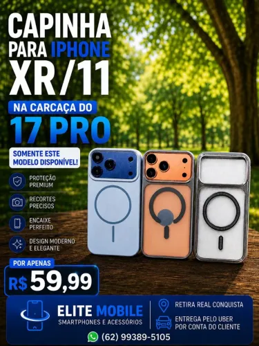 Capinha exclusiva para iPhone XR e iPhone 11 na carcaça do iPhone 17 Pro