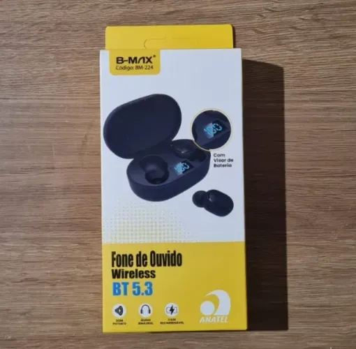 FONE DE OUVIDO BLUETOOTH 5.3 VISOR LED RECARREGAVEL B-MAX BM-224
