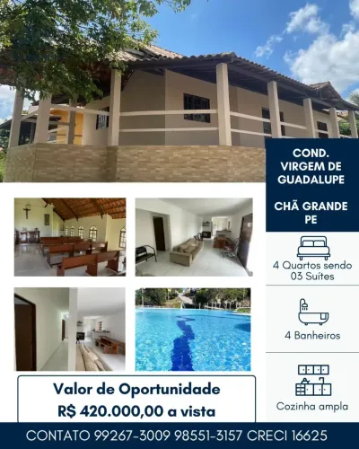 Casa à venda no VIRGEM DE GUADALUPE, ZONA RURAL, Chã Grande, PE