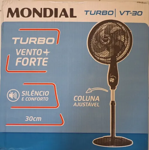 MONDIAL Ventilador de Coluna 30cm Turbo, Preto/Prata, 50W, 110V - VT-30C-NB
