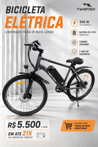 Bicicleta elétrica de 500 W nova 1 ano de garantia