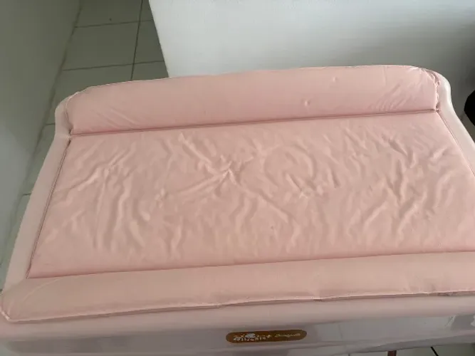 Banheira de Bebê Burigotto Millenia+ Mon Amour Trocador Rosa