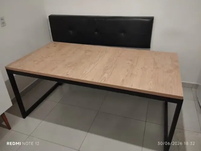 Mesa de Jantar 6 a 8 lugares MDF + Banco-Sofá