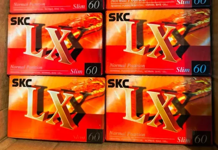 Lote com 5 fitas K7 virgens SKC LX 60 Slim - LACRADAS