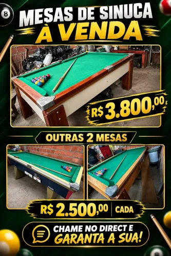 ? MESAS DE SINUCA À VENDA! ?