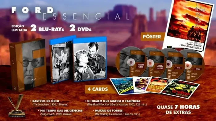 Blu-ray Coleção Ford Essencial - Box Seminovo (2 Bds + 2 Dvds) 4 Clássicos Dublados