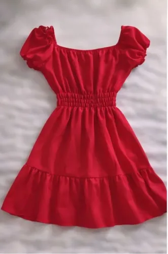 Vestido Vermelho Infantil Tam 08 anos- Elegante e Moderno