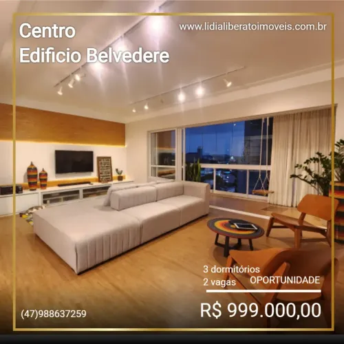 Apartamento semi-mobiliado no centro de Joinville com 3 dormitórios e 2 vagas, Belvedere h
