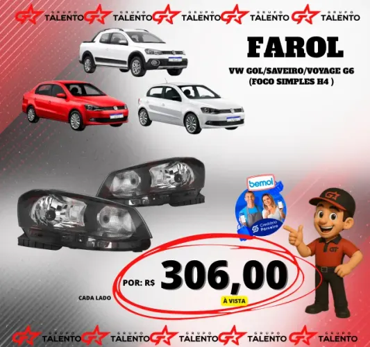 FAROL G6 FOCO SIMPLES H4