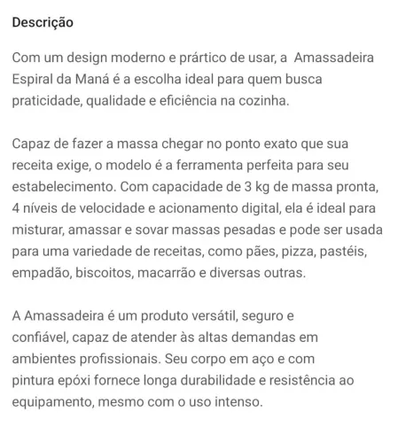Amassadeira de pizza 3kg