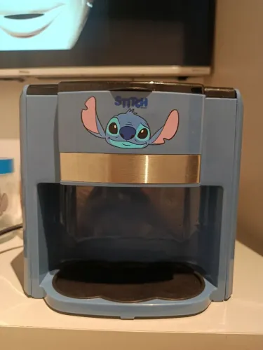 Cafeteira do stitch modelo Disney e duas xícaras de cerâmica Stitch modelo disney