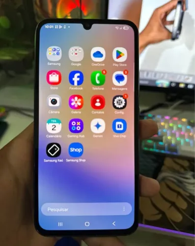 Samsung Galaxy a34 5G 128 gb 6 de ram NFC biometria digital na tela aparelho novo ok