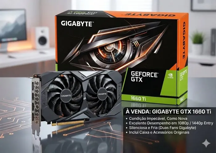Placa de vídeo GTX 1660 Ti OC Gigabyte 6gb DDR6 (Excelente estado)