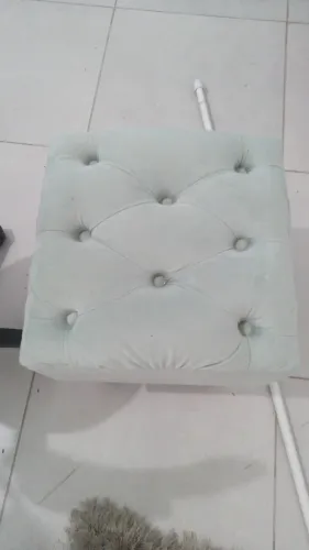 Puff veludo verde água 