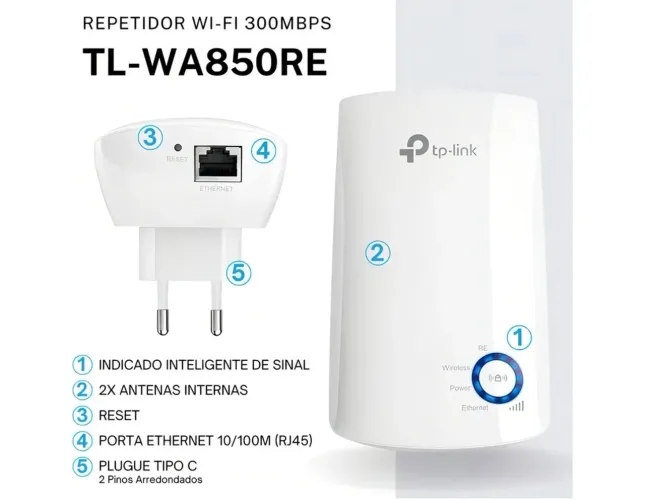 Repetidor/Extensor TPLink 300Mbps