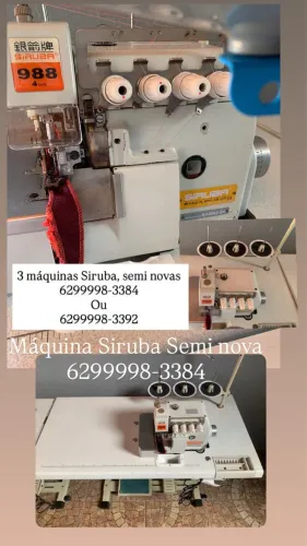 Máquinas Siruba, overloque, ponta gadeia semi nova