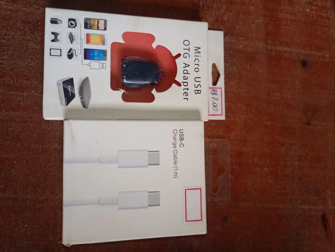 Lote Cabos usb e adaptador otg novos micro v8 v3