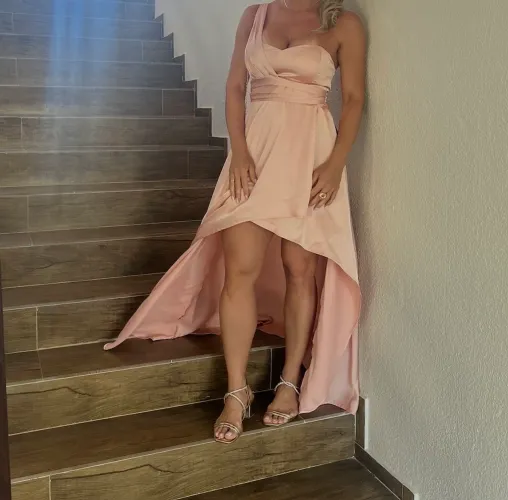 Vestido de festa longo Rosê usado uma única vez!