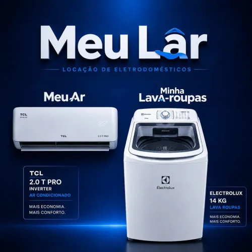 Ar condicionado e máquina de lavar Eletrolux 14kg na promissória sem consulta SPC e seras
