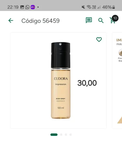 Body spray impression