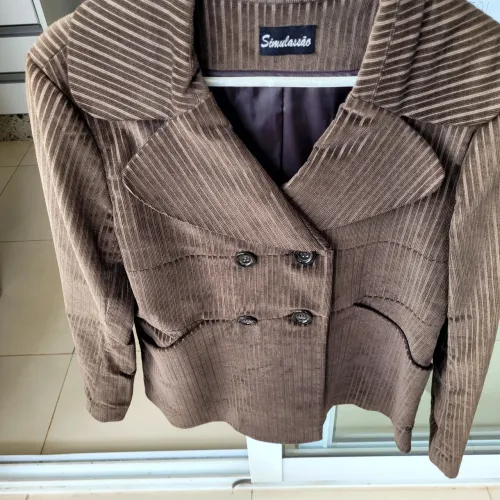 Blazer Veludo Marrom 