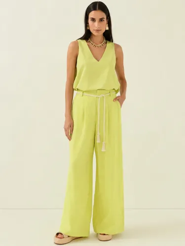 Calça pantalona verde