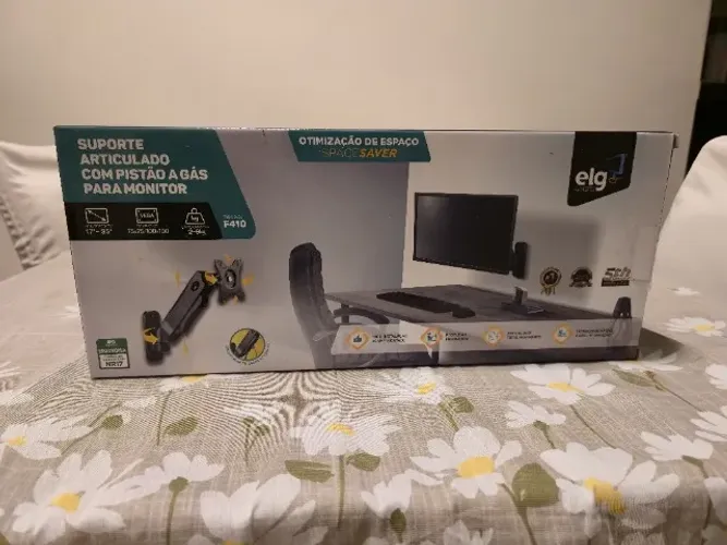 Suporte Articulado com Pistão a Gás ELG F410 para Monitor (17" a 35") - Ajuste Ergonômico