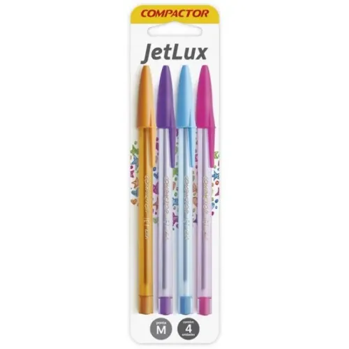 Caneta esferografica Jet Lux 4 Cores (Lr/Rx/Az/Rs) - Compactor
