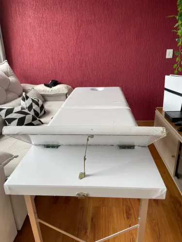 Maca estética dobrável branca, 1,80m x 60cm.