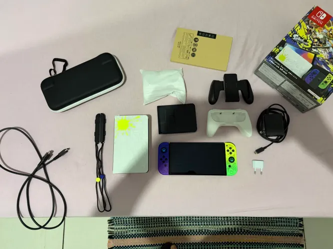 Nintendo Switch Oled splatoon 3 desbloqueado | + acessórios, 64gb + 256gb