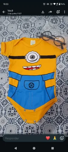 Roupa Minions mês Versário